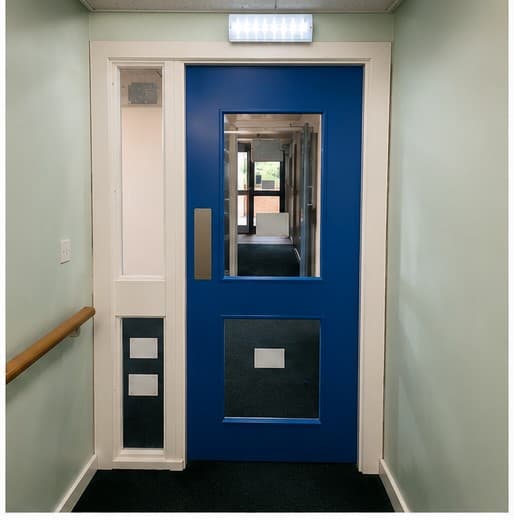 Commercial fire door installation