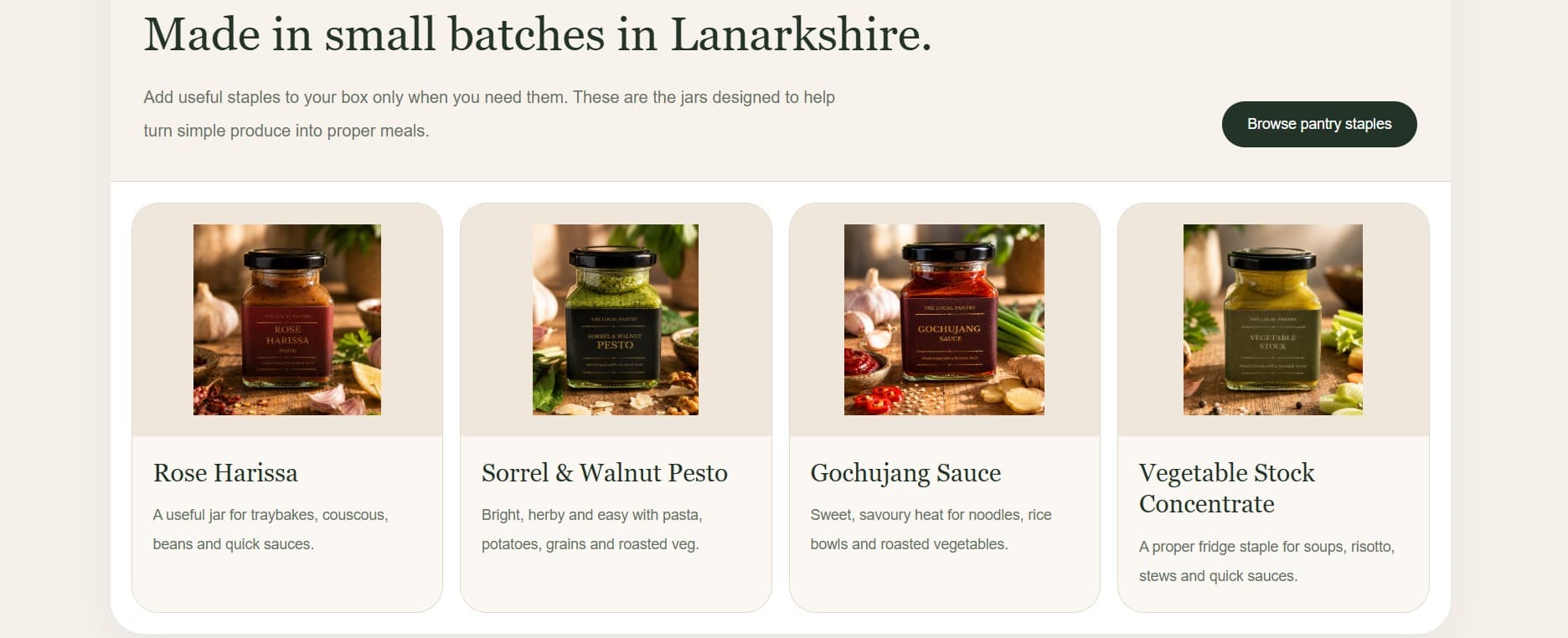 The Local Pantry product browsing experience