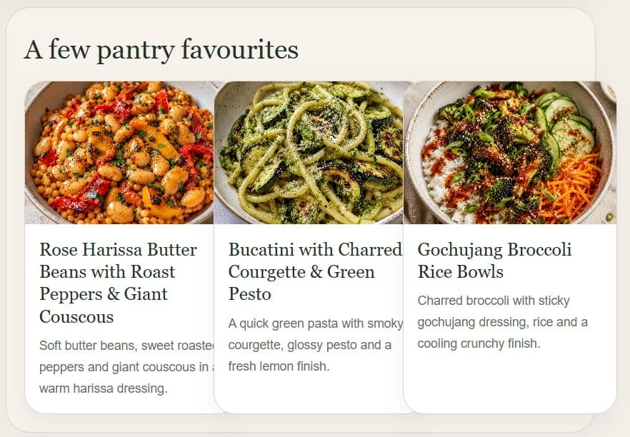 Recipe inspiration within The Local Pantry